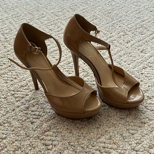 Jessica Simpson patent leather peep toe heels